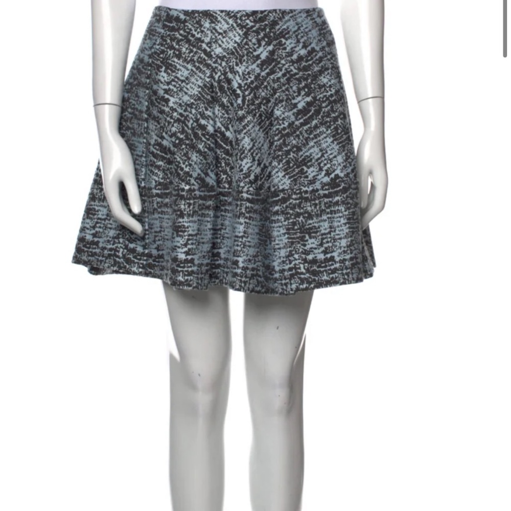 Jonathan Simkhai Skirt Blue & black pattern, pleated, thick with side zipper.